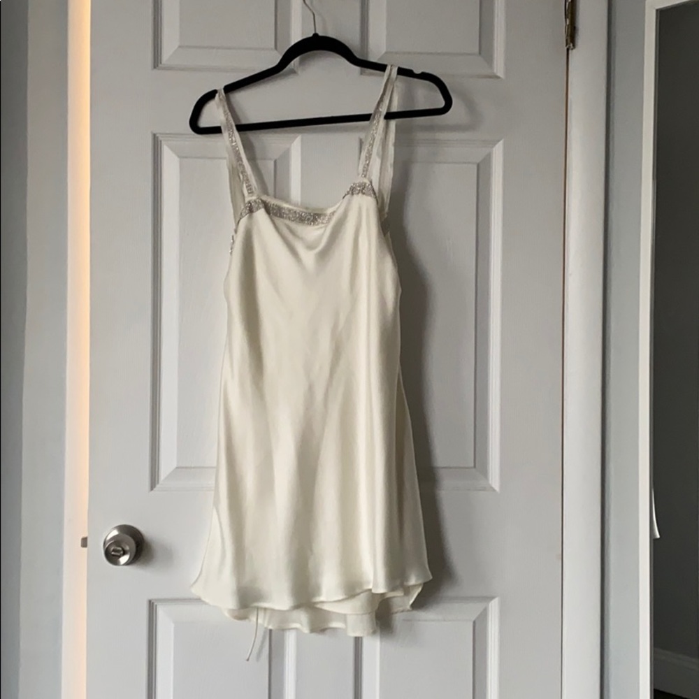 Satin off white party dress